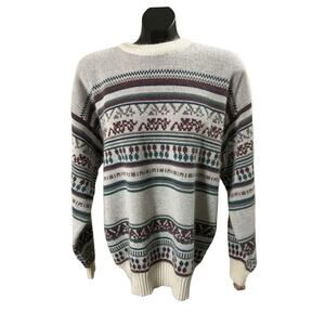 Vintage 90s Anchor Blue Fair Isle Sweater - XL
